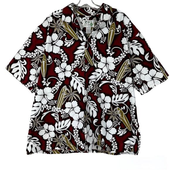 Other - Ky’s Hawaiian Shirt 100% Cotton Surlboards Tropical Floral Print Mens Size XL